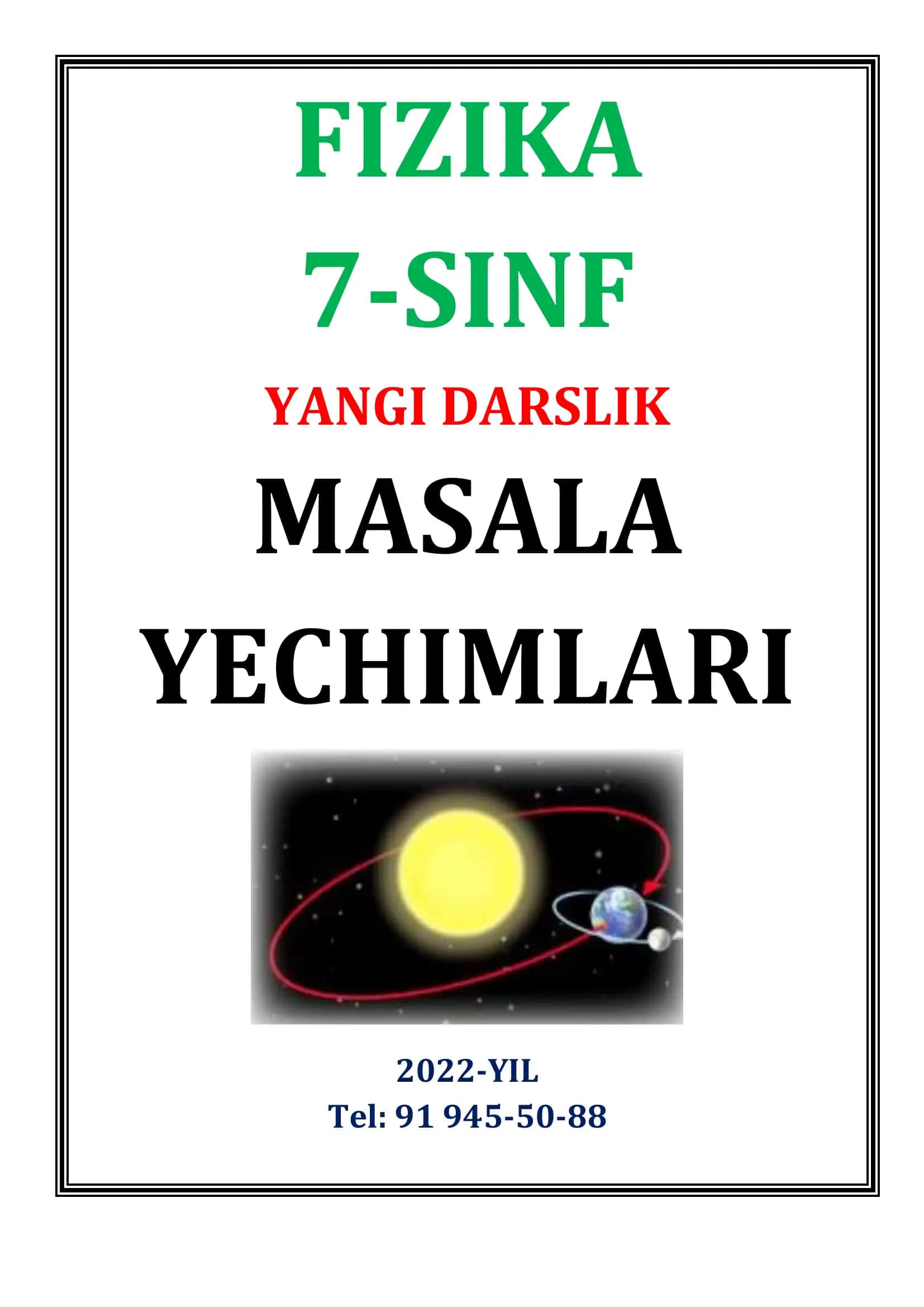 FIZIKA 7-SINF YANGI DARSLIK yichimlari