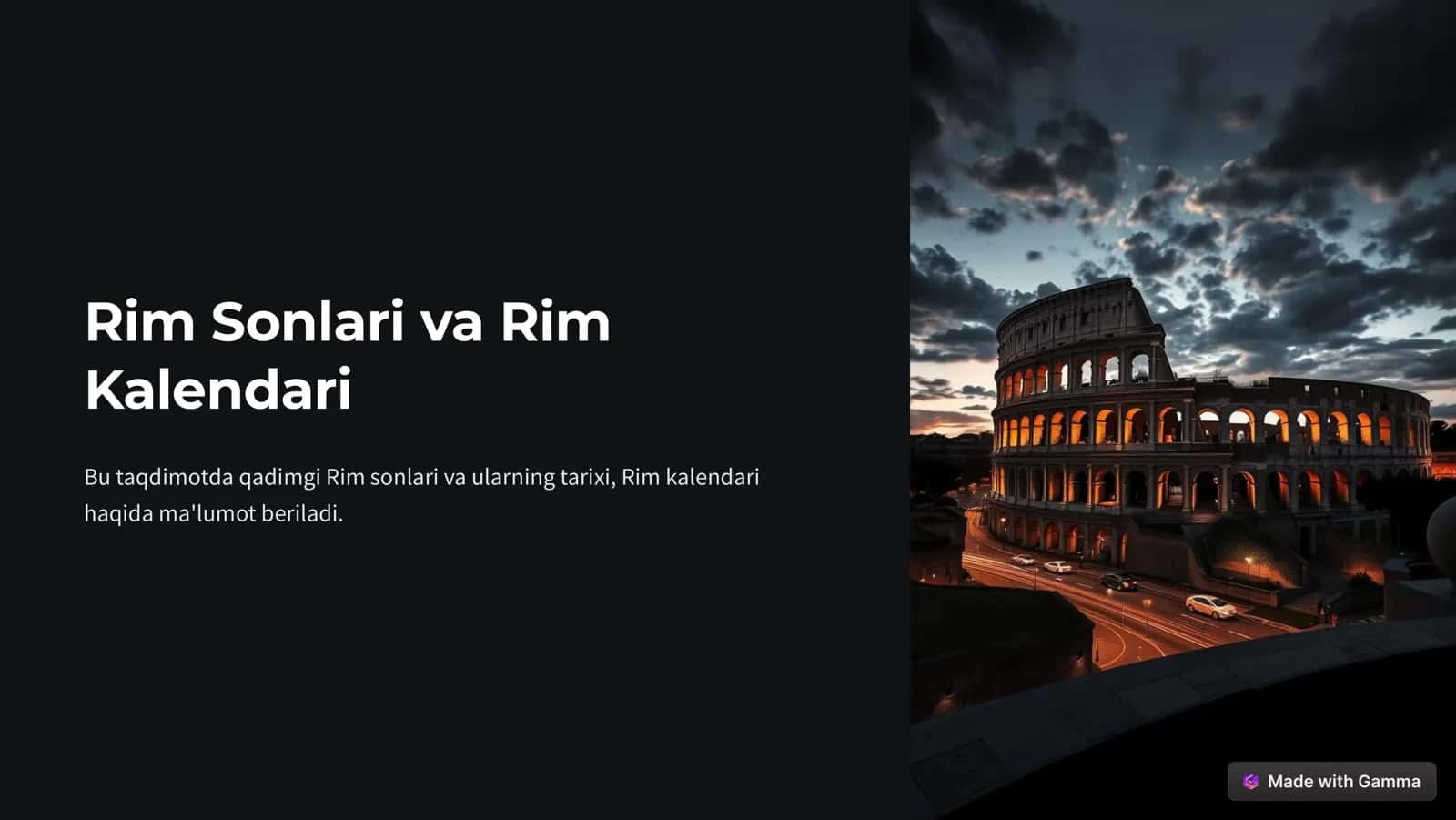 Rim Sonlari va Rim Kalendari