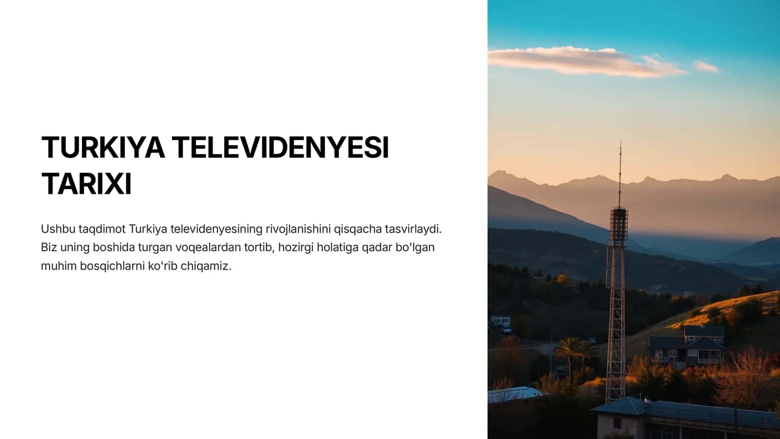 TURKIYA TELEVIDENIYASI TARIXI