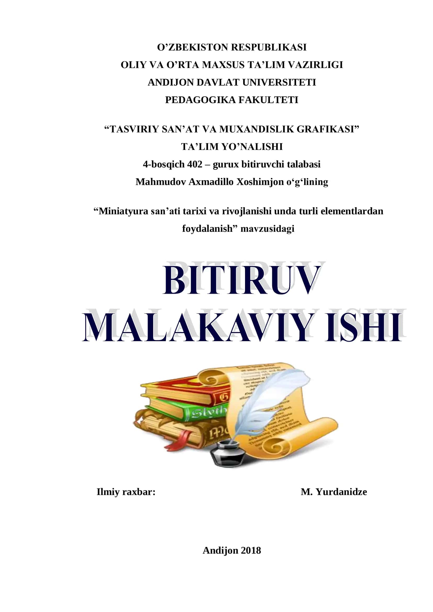 TASVIRIY SAN’AT VA MUXANDISLIK GRAFIKASI