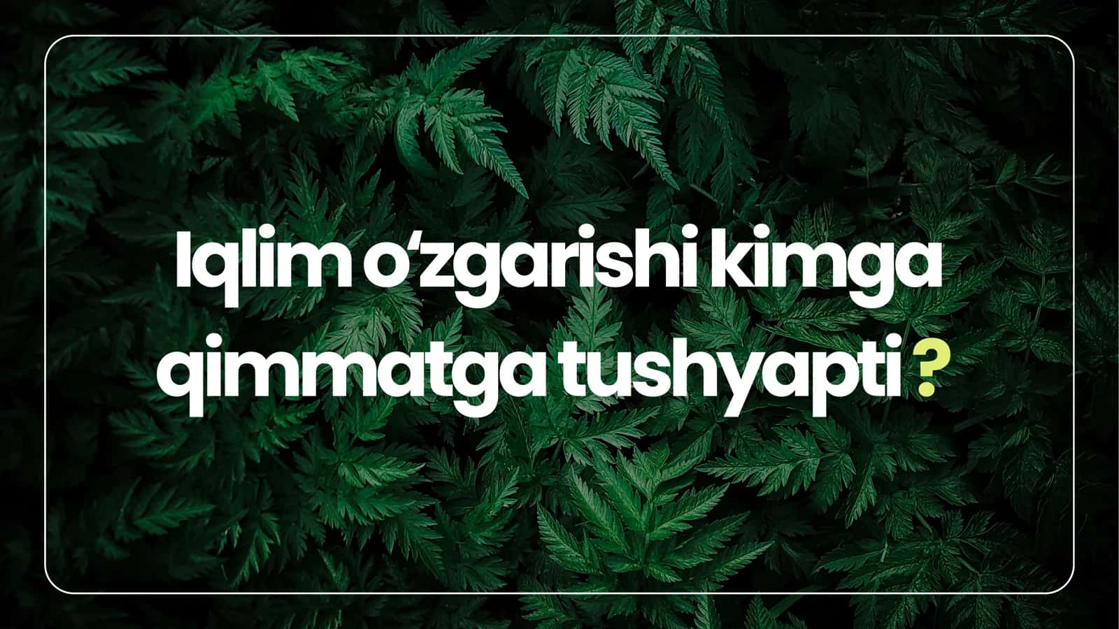 Prezentatsiya. Iqlim o'zgarishi.