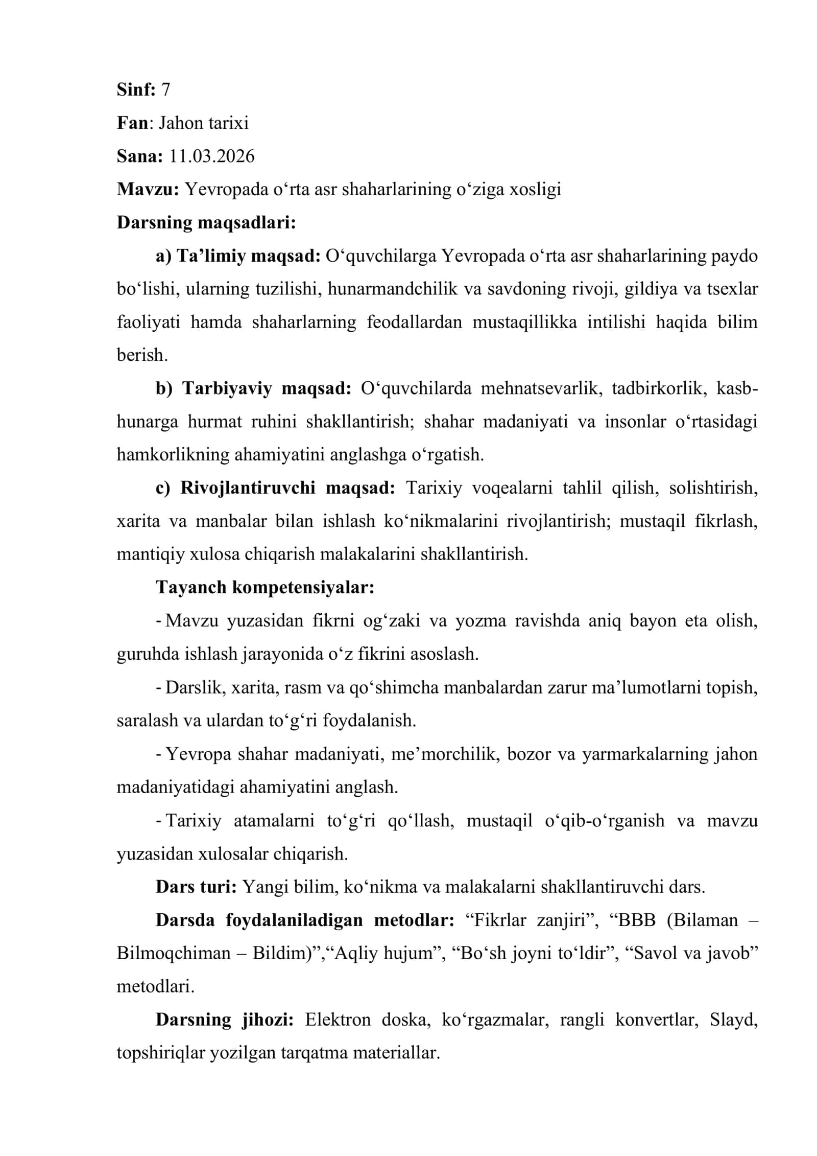 Yevropada o‘rta asr shaharlarining o‘ziga xosligi