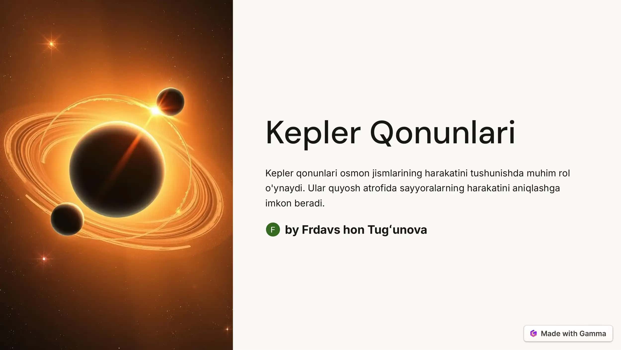 Kepler Qonunlari