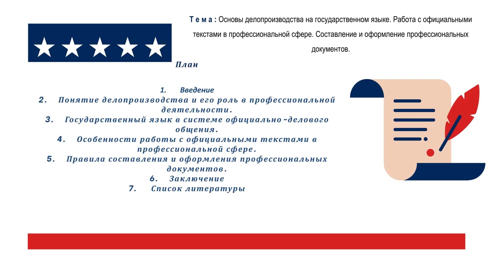 Основы делопроизводства на государственном языке. Работа с официальными текстами в профессиональной сфере. Составление и оформление профессиональных документов