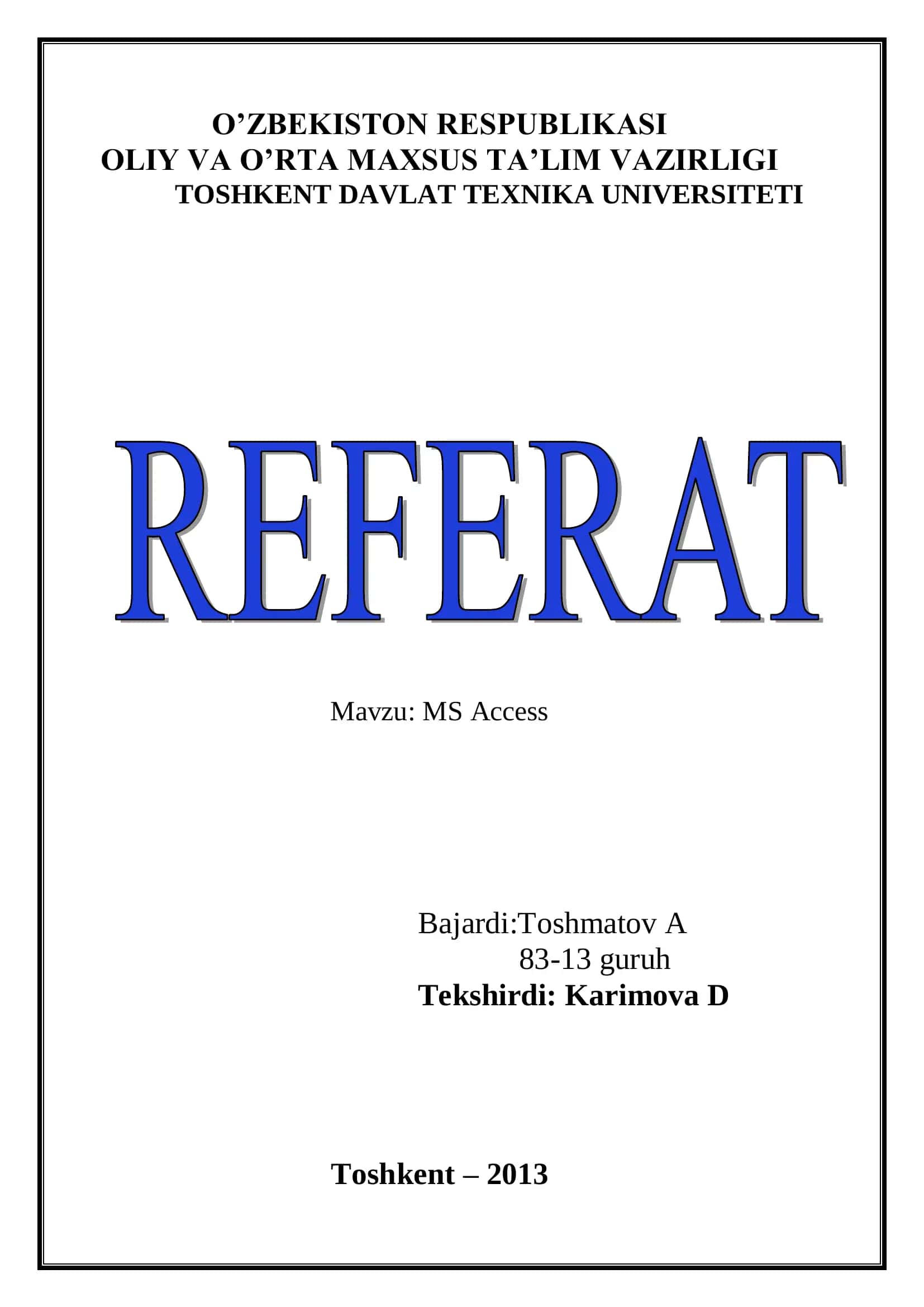 MS Access