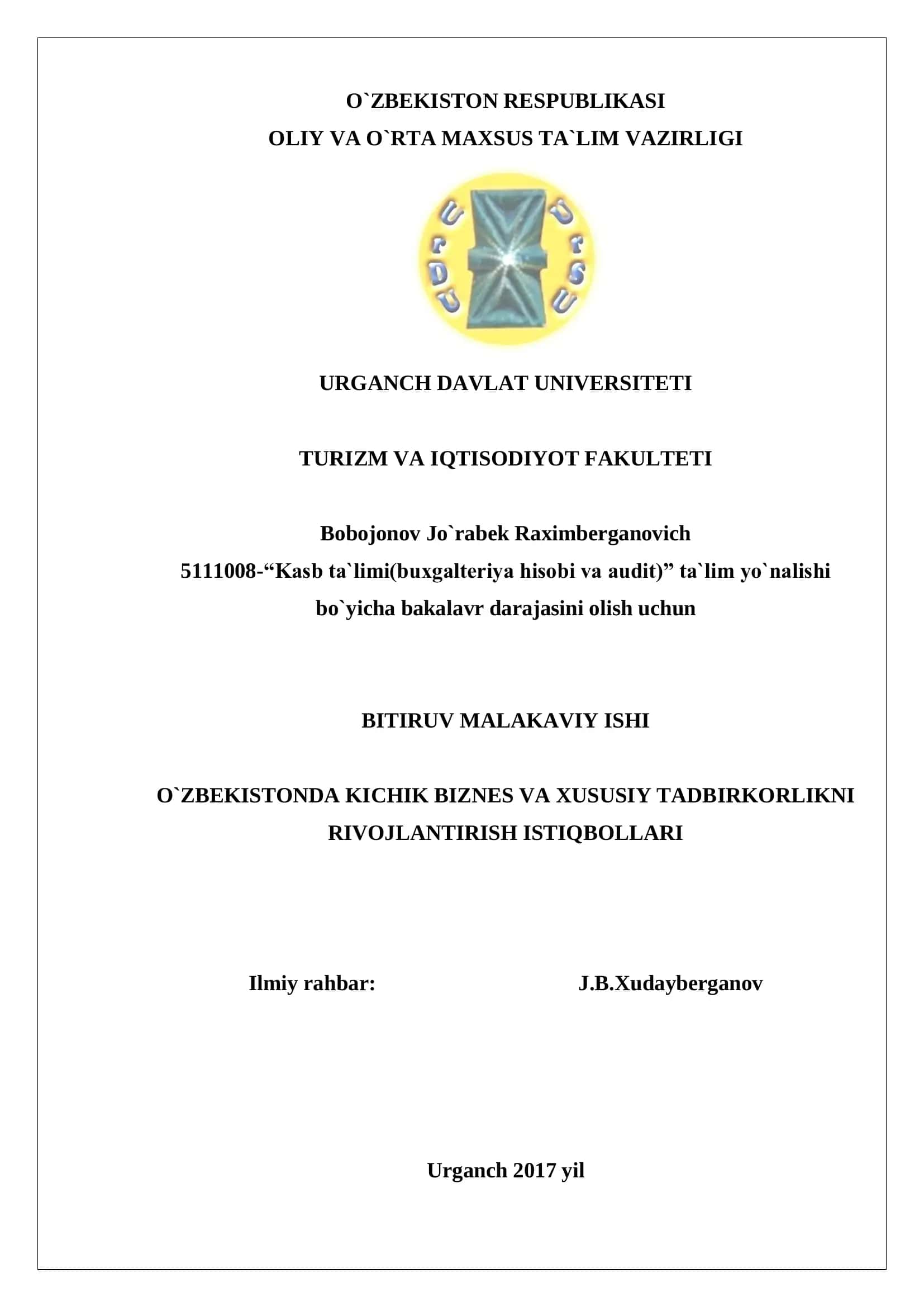 Kasb ta`limi(buxgalteriya hisobi va audit)