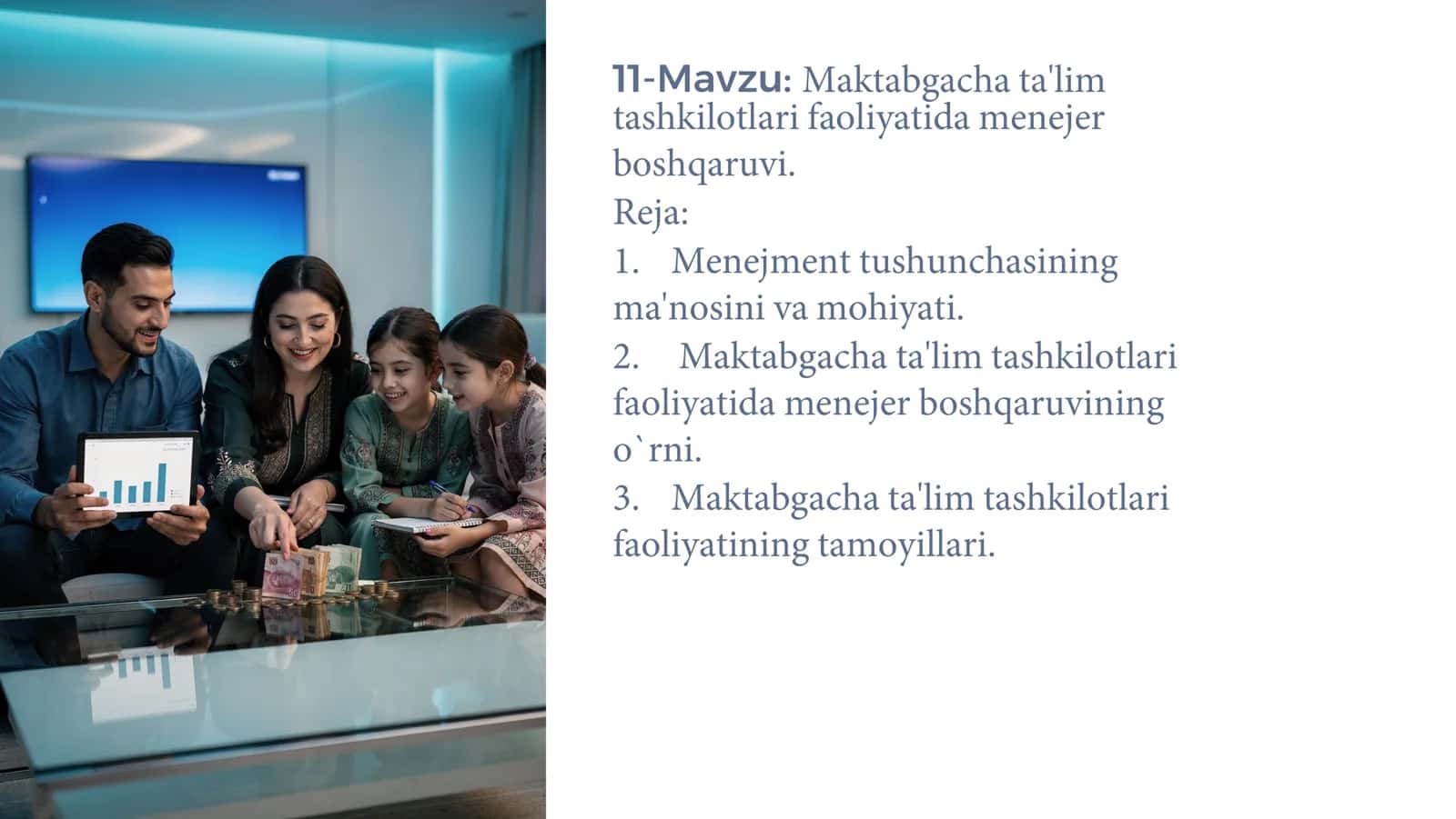 Maktabgacha ta'lim tashkilotlari faoliyatida menejer boshqaruvining o`rni