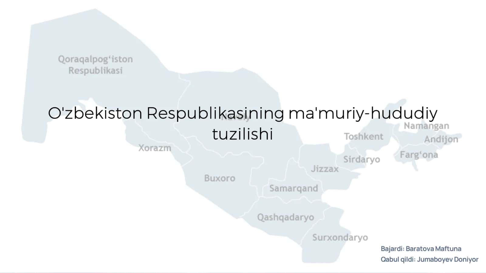 O'zbekiston Respublikasining ma'muriy-hududiy tuzilishi