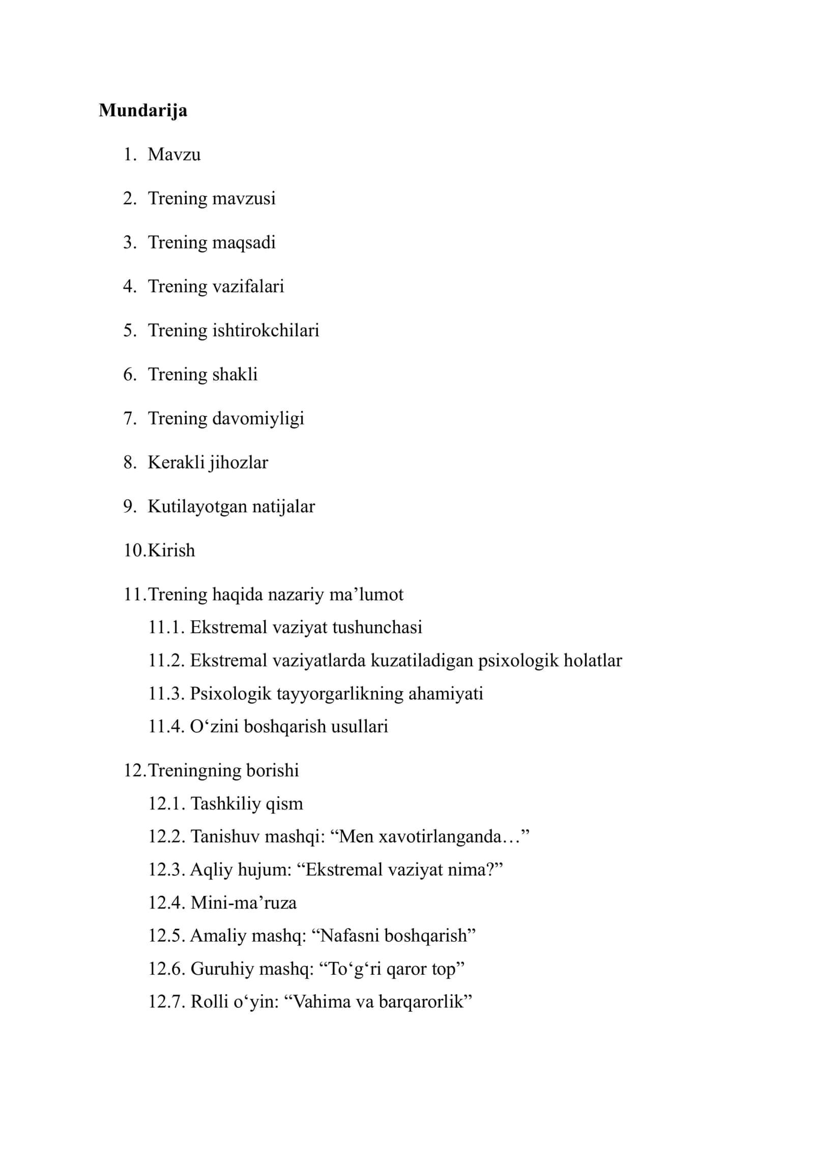 Ekstremal vaziyatlarda psixologik trening