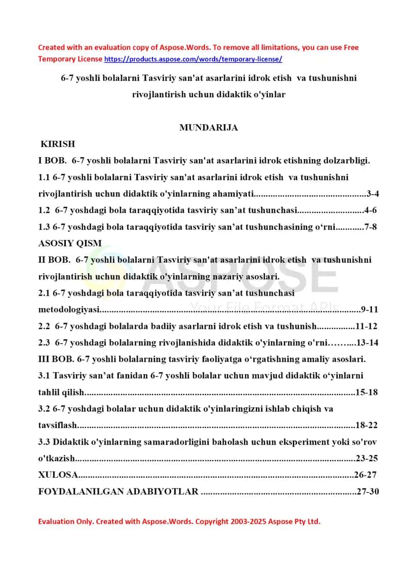 6-7 yoshli bolalarda tasviriy san’at asarlarini idrok etish va tushunishni rivojlantirish uchun didaktik o‘yinlar