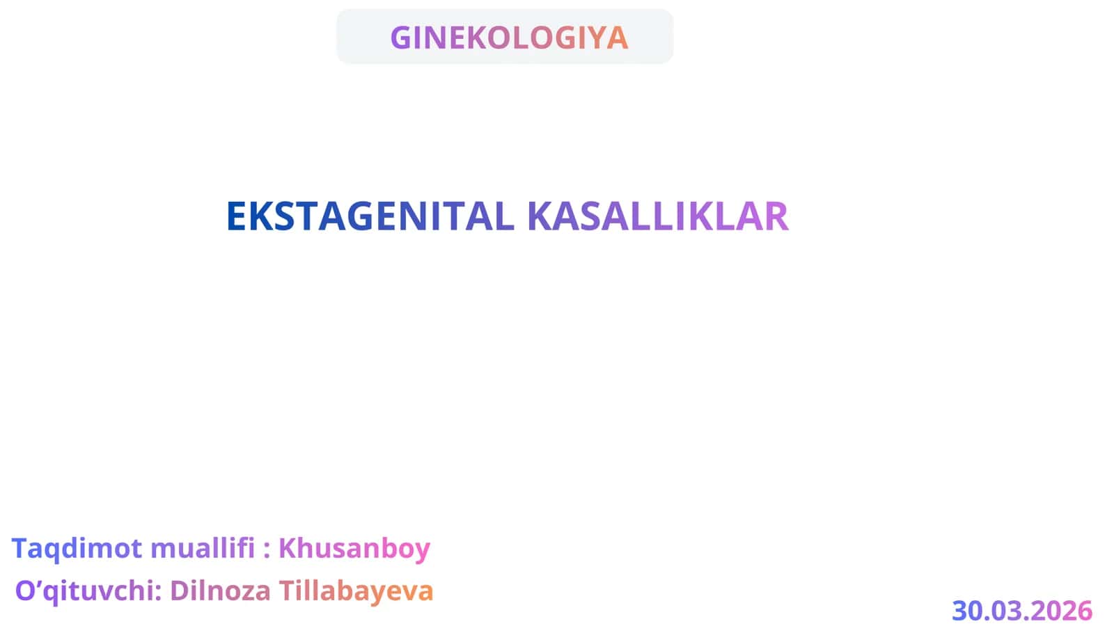 EKSTAGENITAL KASALLIKLAR