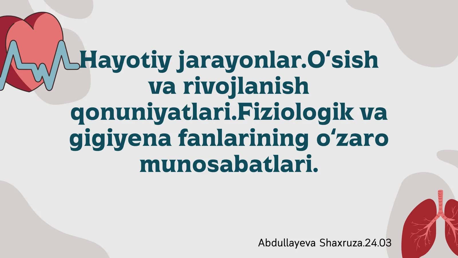 Hayotiy jarayonlar.Oʻsish va rivojlanish qonuniyatlari