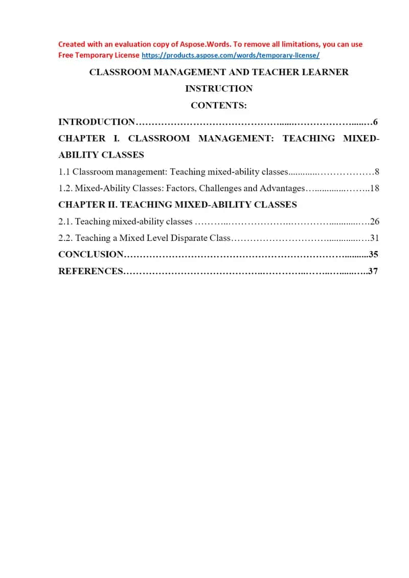 CLASSROOM MANAGEMENT AND TEACHER LEARNER INSTRUCTION