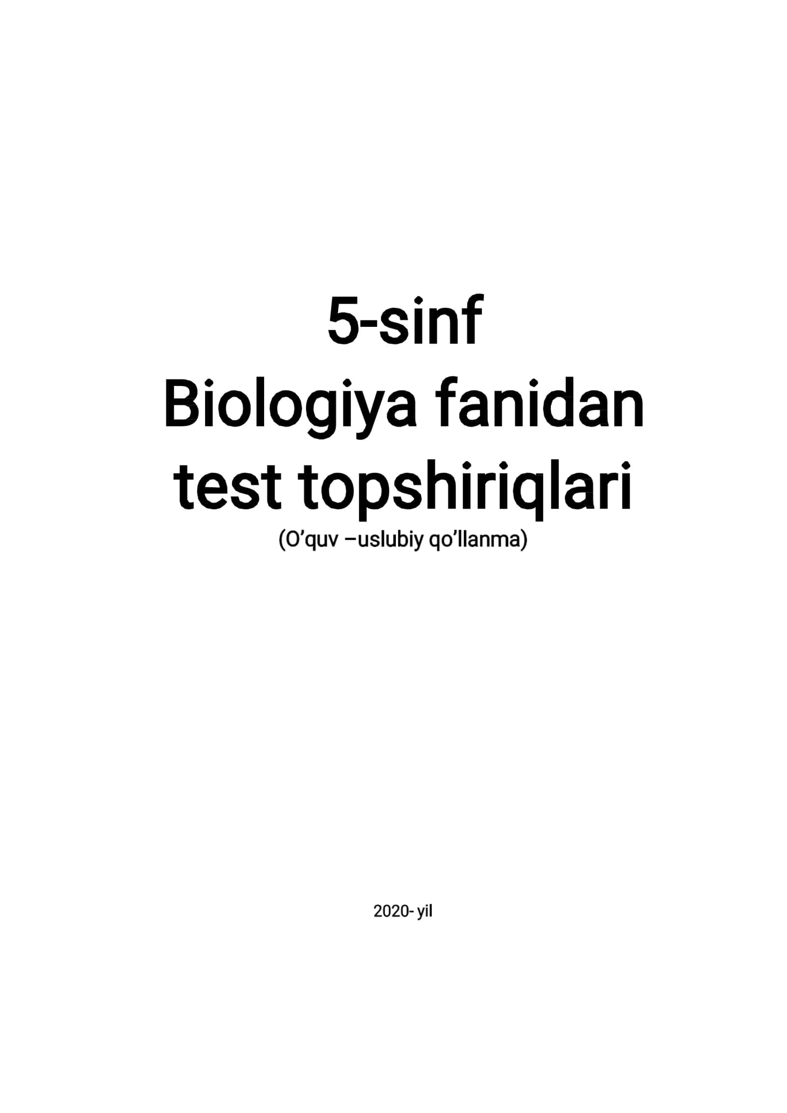 Toifa atestatsiya sinovlariga tayyorgarlik ko'rayotganlar va Abituriyentlar uchun 5-sinf Mavzulashgan testlar.
