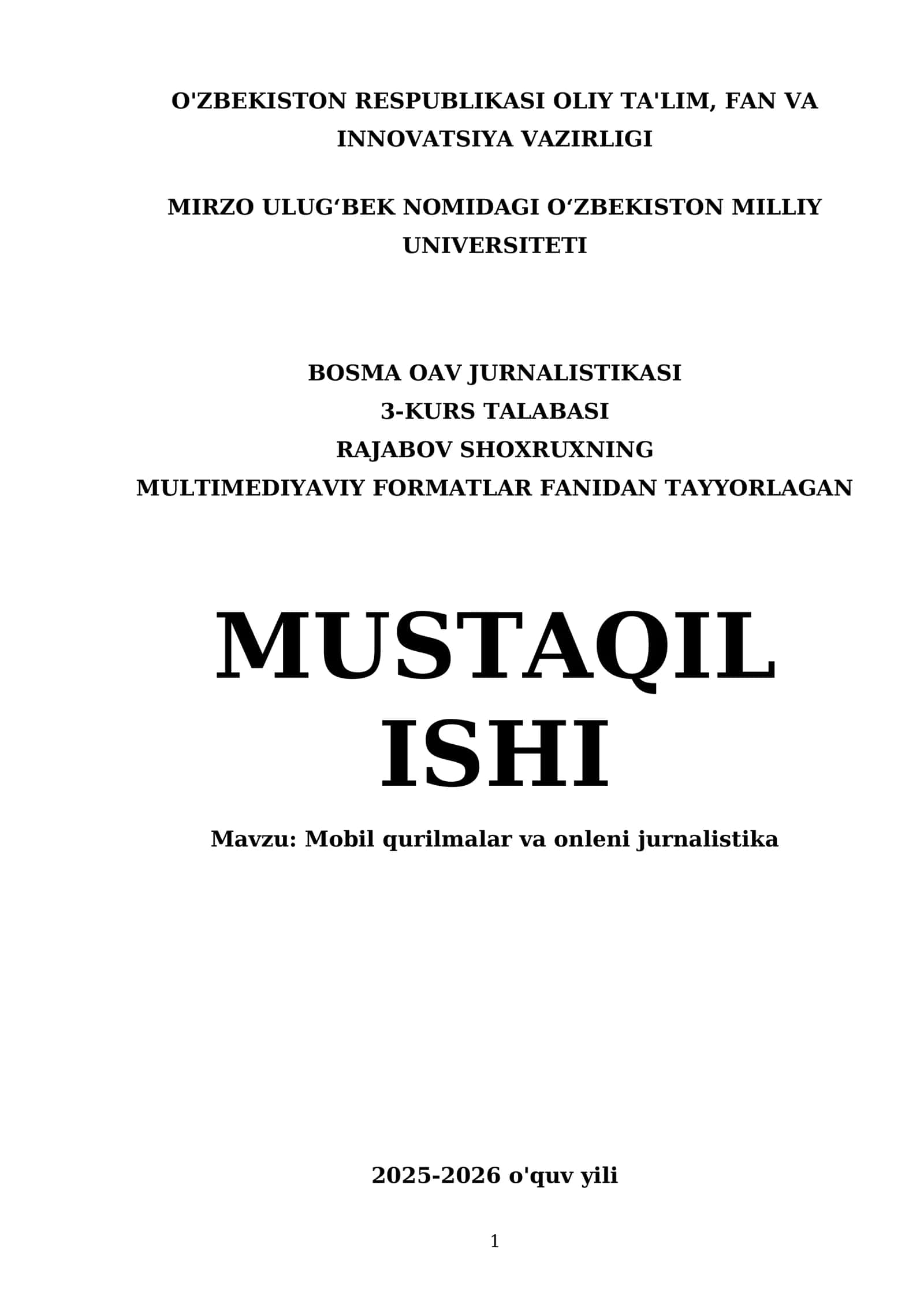 Mobil qurilmalar va onleni jurnalistika