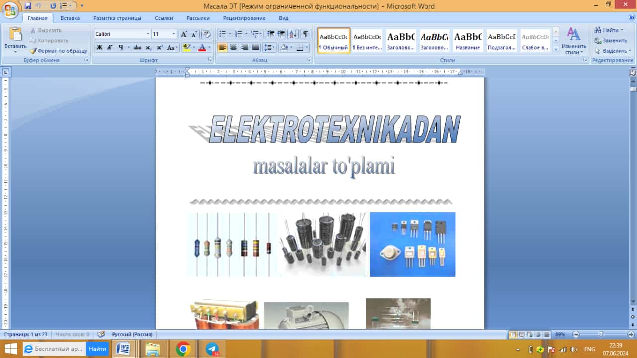 elektr energetika masalar