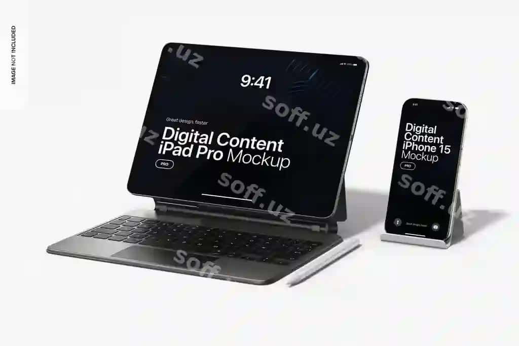 Raqamli kontent iPad Pro namunasi | Digital content ipad pro mockup
