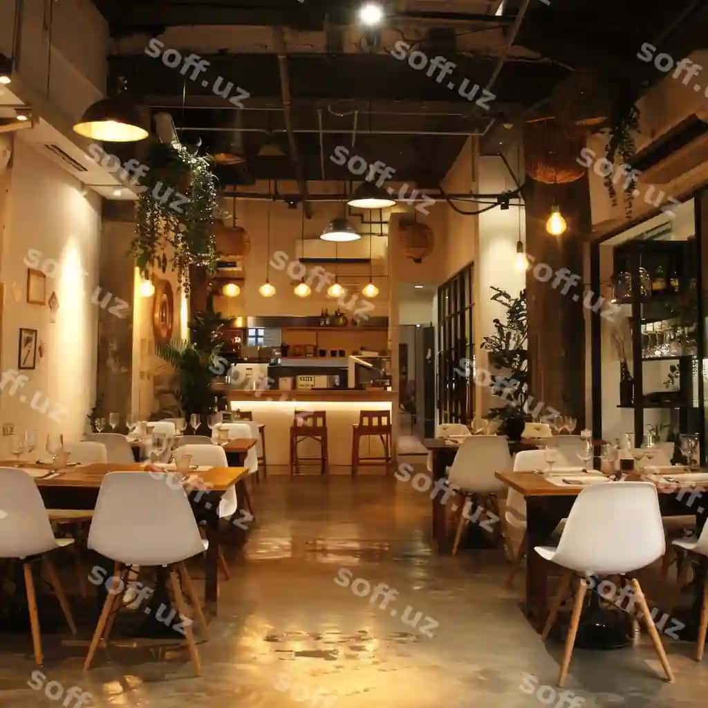 Restoran restoranning nomi aytilgan katta eshikli | Restaurant with large door that saysthe name restaurant