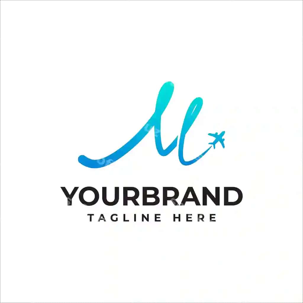 Avialeyn biznes sayohat logotipi harf m bilan | Airline business travel logo with letter m