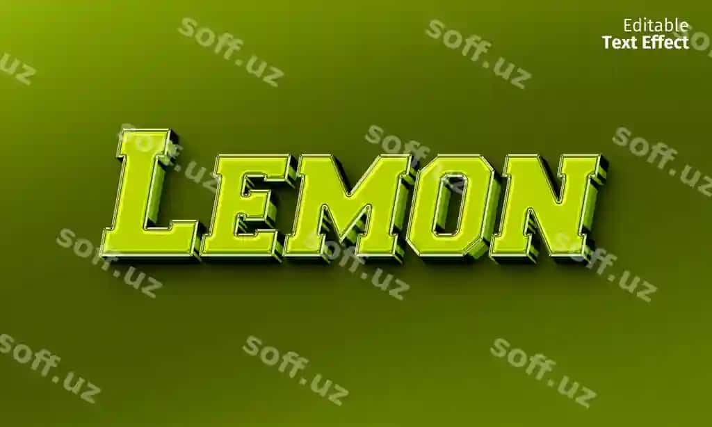 3D tahrirlanga olinadigan matn effekti preseti | 3d editable text effect preset