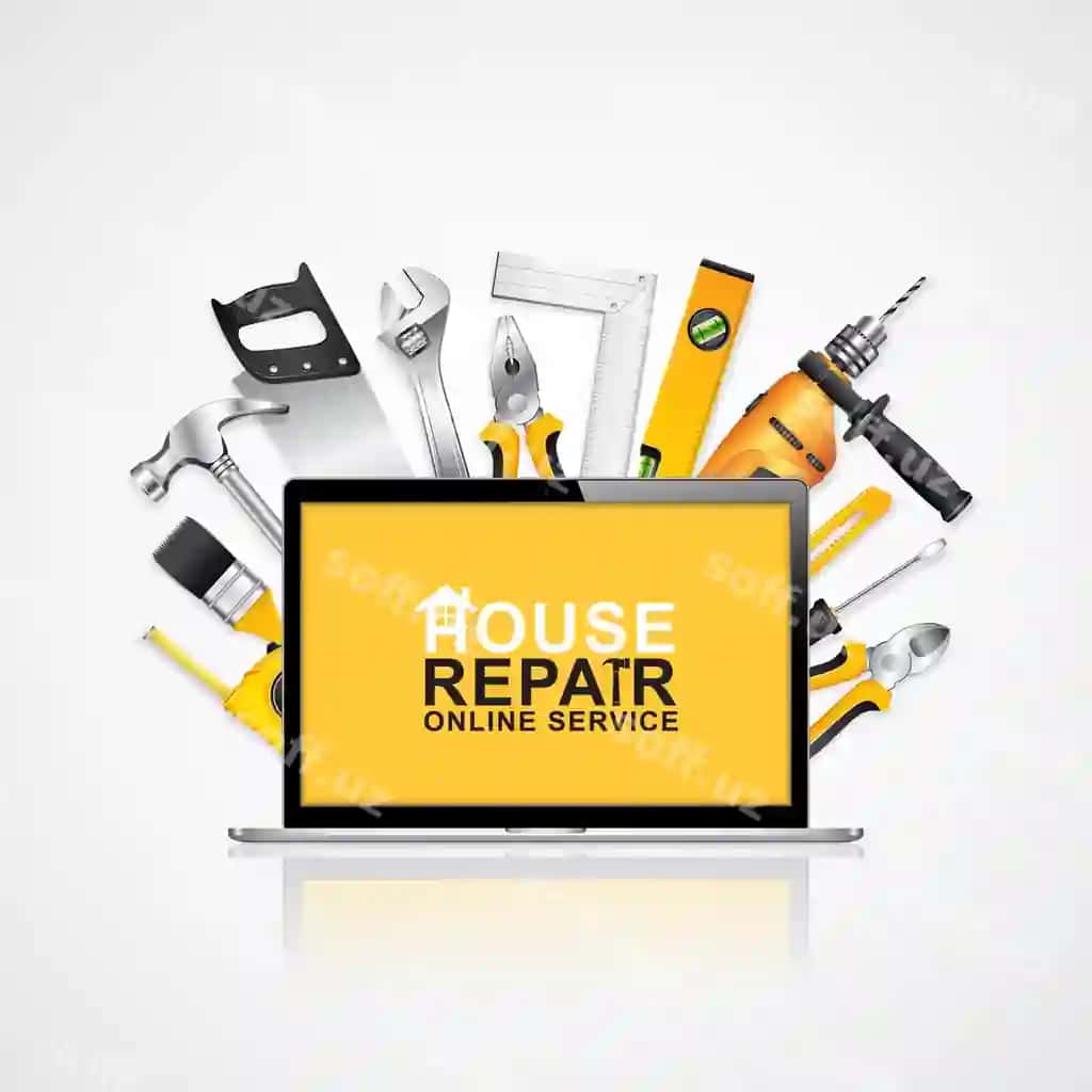 Qurilish asboblari onlayn xizmat daftari asboblar bilan | Construction tools online service notebook with tools