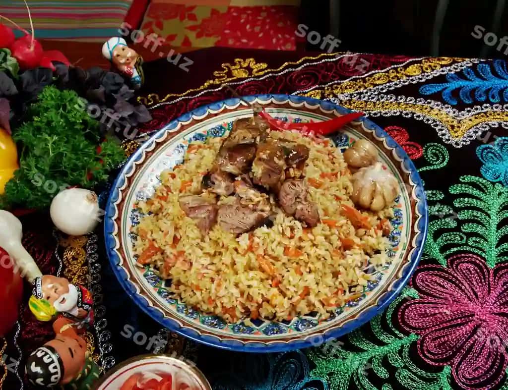 Sharqiy O'zbek palovi Markaziy Osiyoda taomlar | Oriental uzbek pilaf central asian cuisine