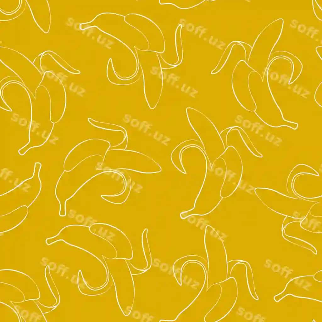 Bozlamasiz fon, unda bananlar silueti chizmalari va sochilgan bananlar | Seamless background with bananas outline drawings peeled bananas