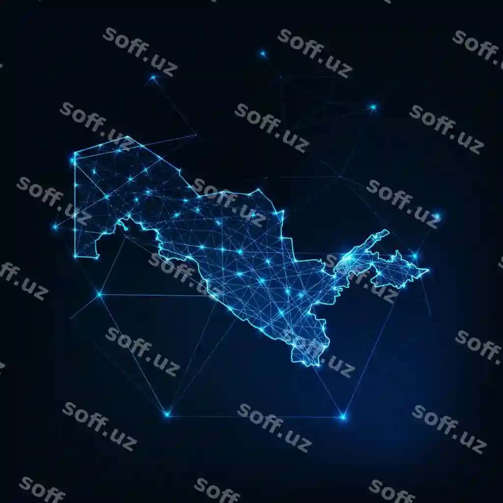Oʻzbekiston xaritasining konturu yulduzlar chiziqlari bilan abstrakt ramka | Uzbekistan map outline with stars lines abstract framework