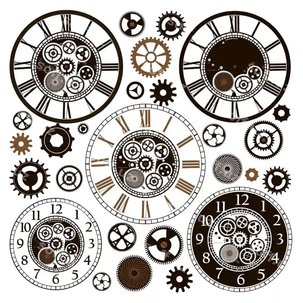 Karta soat qismlari bilan | Card with clock parts