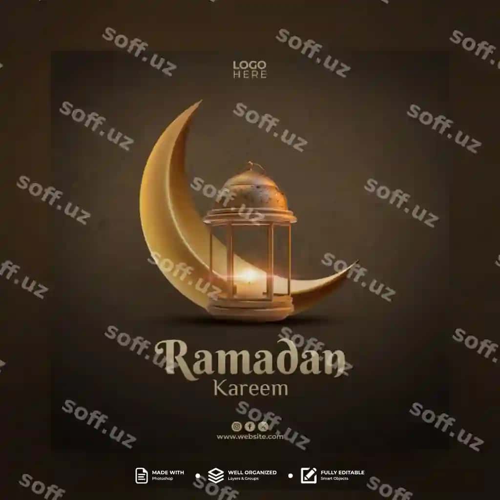 Ramazon kareem social media post shablon dizayni | Ramadan kareem social media post template design