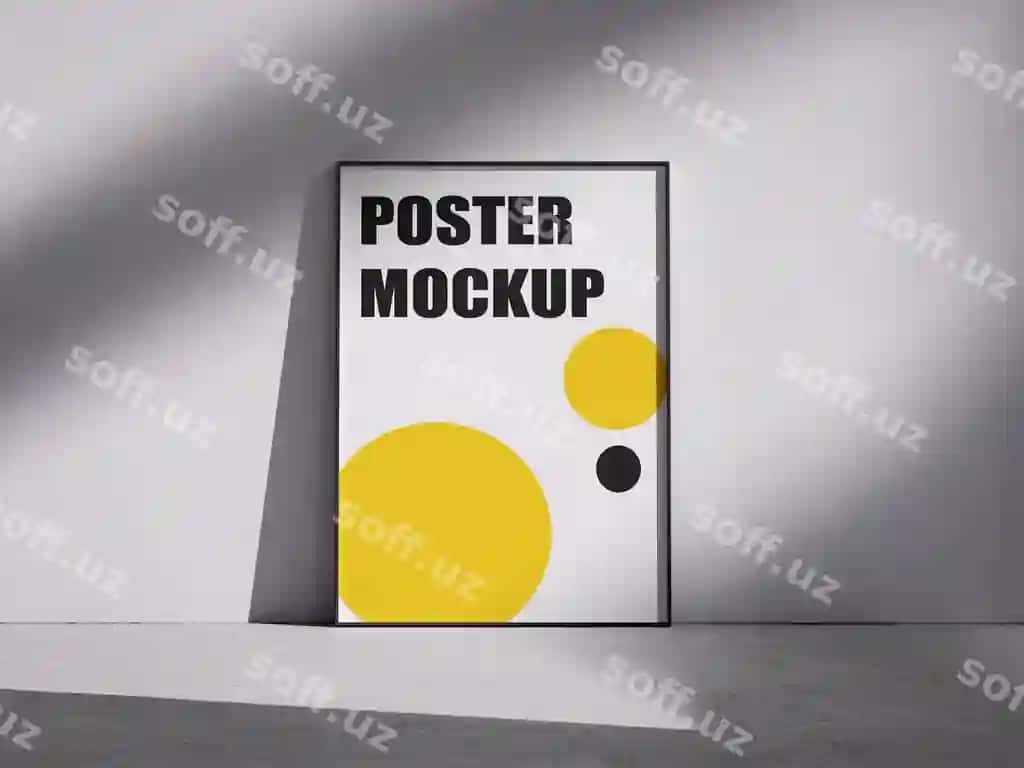 Mockup psd minimalistik plakat mockup quyosh chiroq soylari bilan | Mockup psd minimalist poster mockup with sunlight shadows
