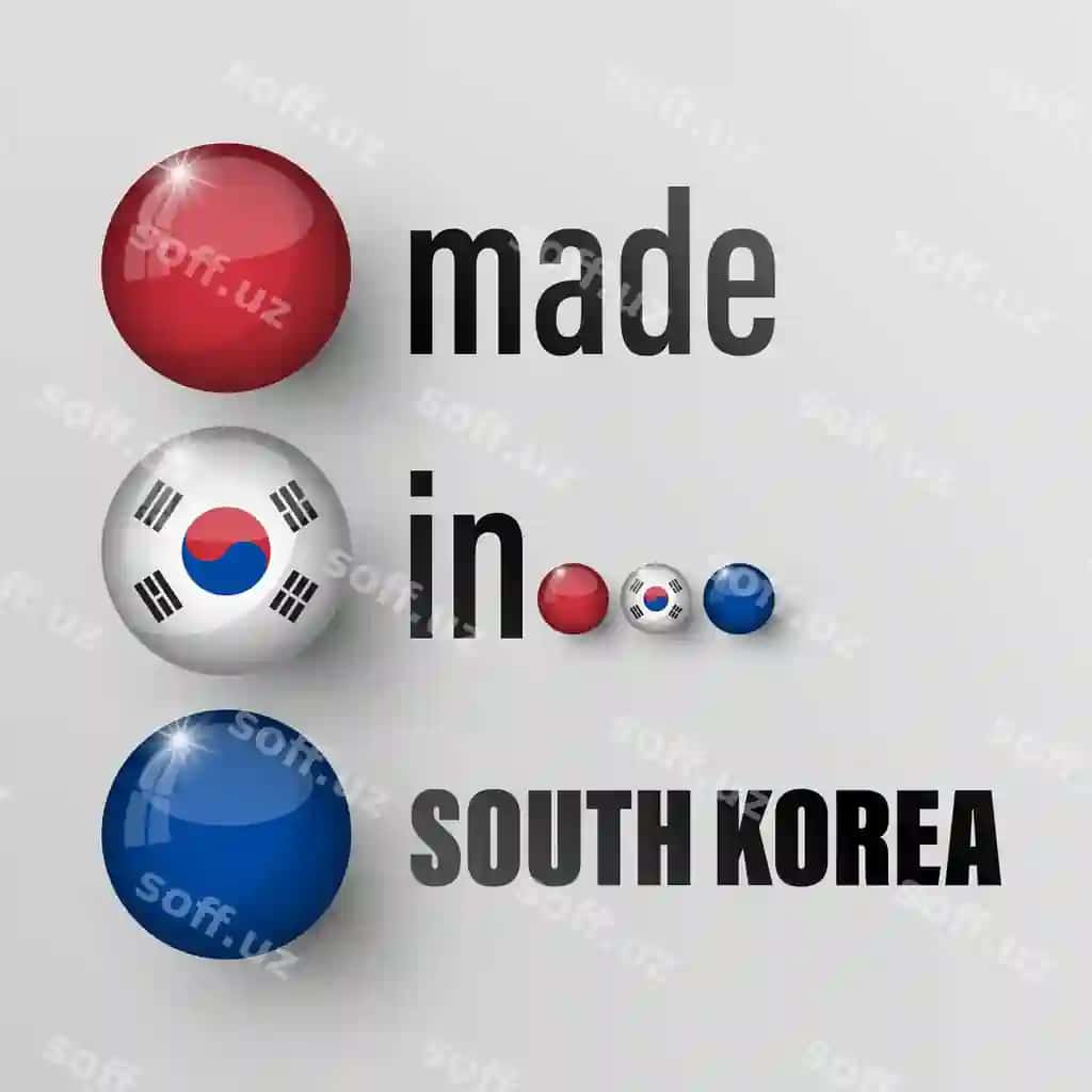 Ishlangan Janubiy Koreya grafik etiketi | Made southkorea graphic label