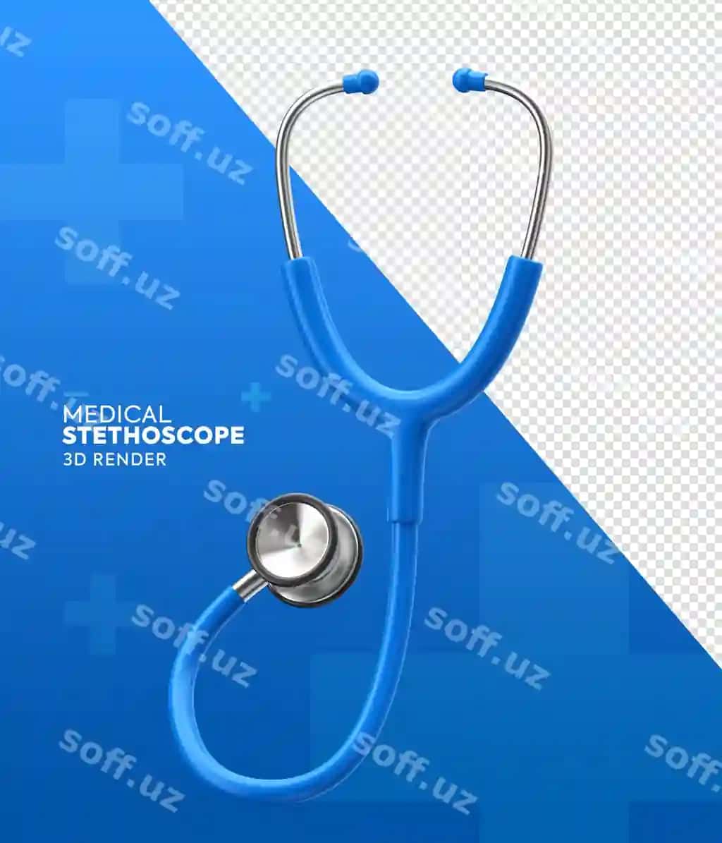 Haqiqiy tibbiy stetoskop 3D render | Realistic medical stethoscope 3d render