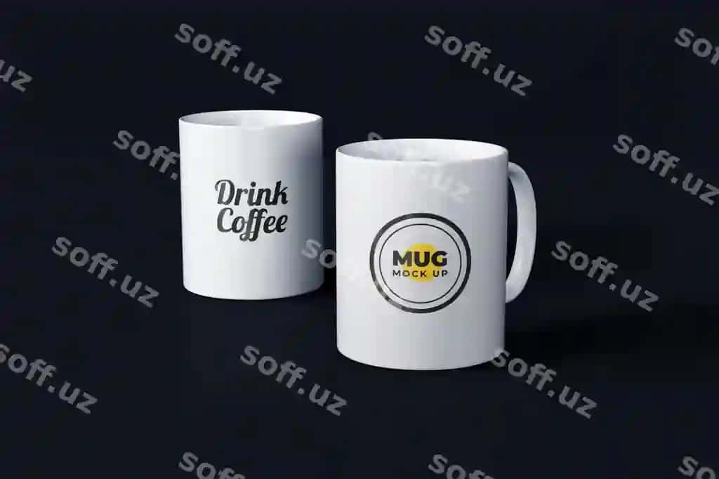 Realistik oq krujka namunasi ajraltirilgan | Realistic white mug mockup isolated