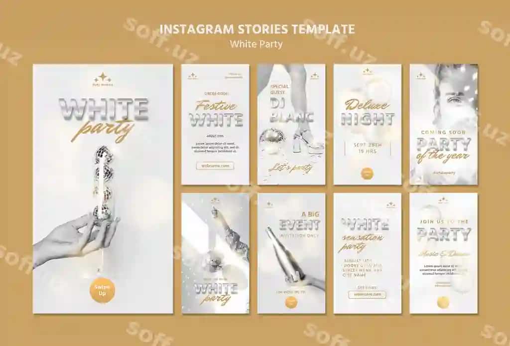 Oq to'p kecha Instagram hikoyalari | White party night instagram stories