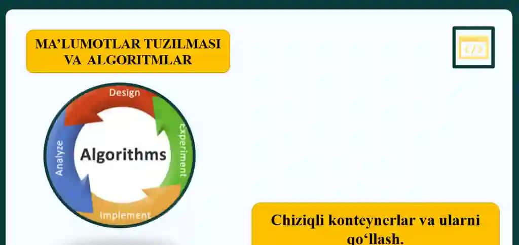 Chiziqli konteynerlar va ularni qo‘llash.
