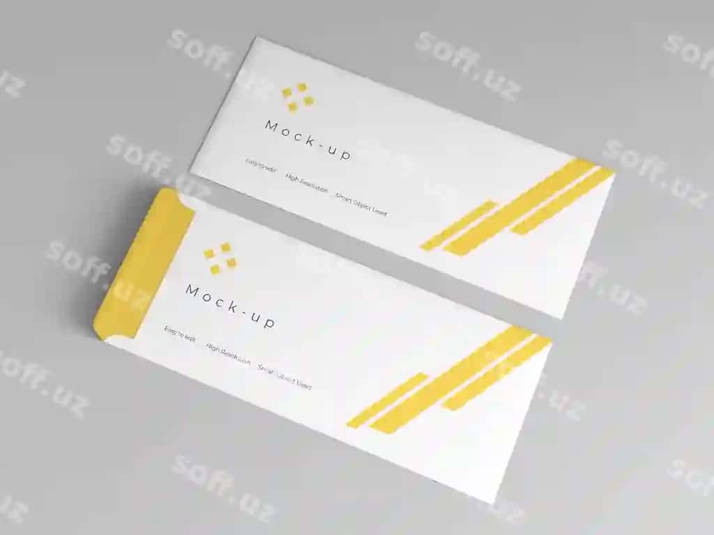 Konvert mockup shablon dizayni | Envelope mockup template design