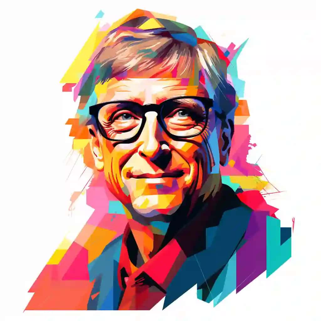 Bill Geyts uslubidagi wpap illyustratsiyasi generativ ai | Bill gates style wpap illustration generative ai