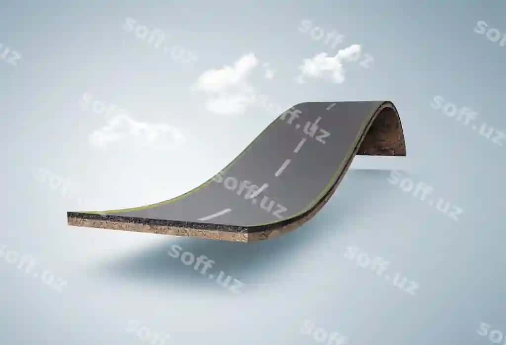 Bo'sh yo'l chiziqlar bilan 3D illustratsiya egilgan yo'l sayohat dam olish kundari reklama dizayni ajraltirilgan | Empty road with lines 3d illustration bending road travel holidays advertising design isolated