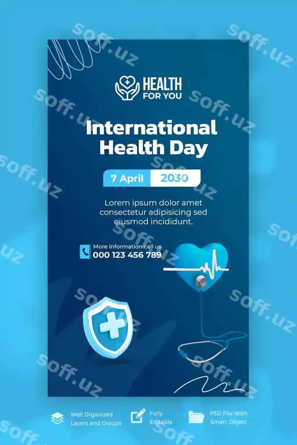 Xalqaro sog'liq kun hikoya shabloni | International health day story template