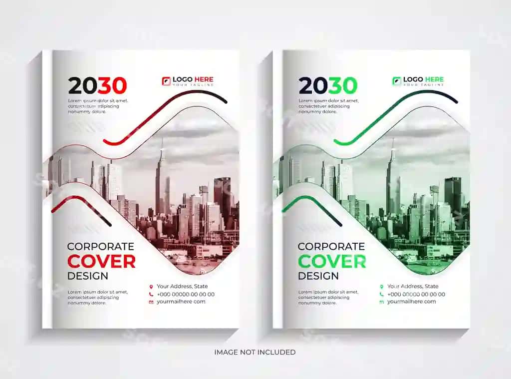Oddiy professional korporativ kitob muqaddasi dizayn to'plami | Simple profesional corporate book cover design set