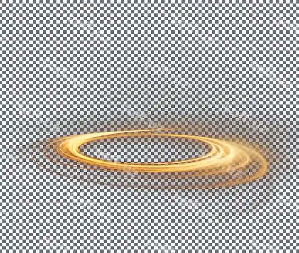 Oltin noz doira ajraltirilgan shaffof orqa fon | Golden thin circle isolated transparent background