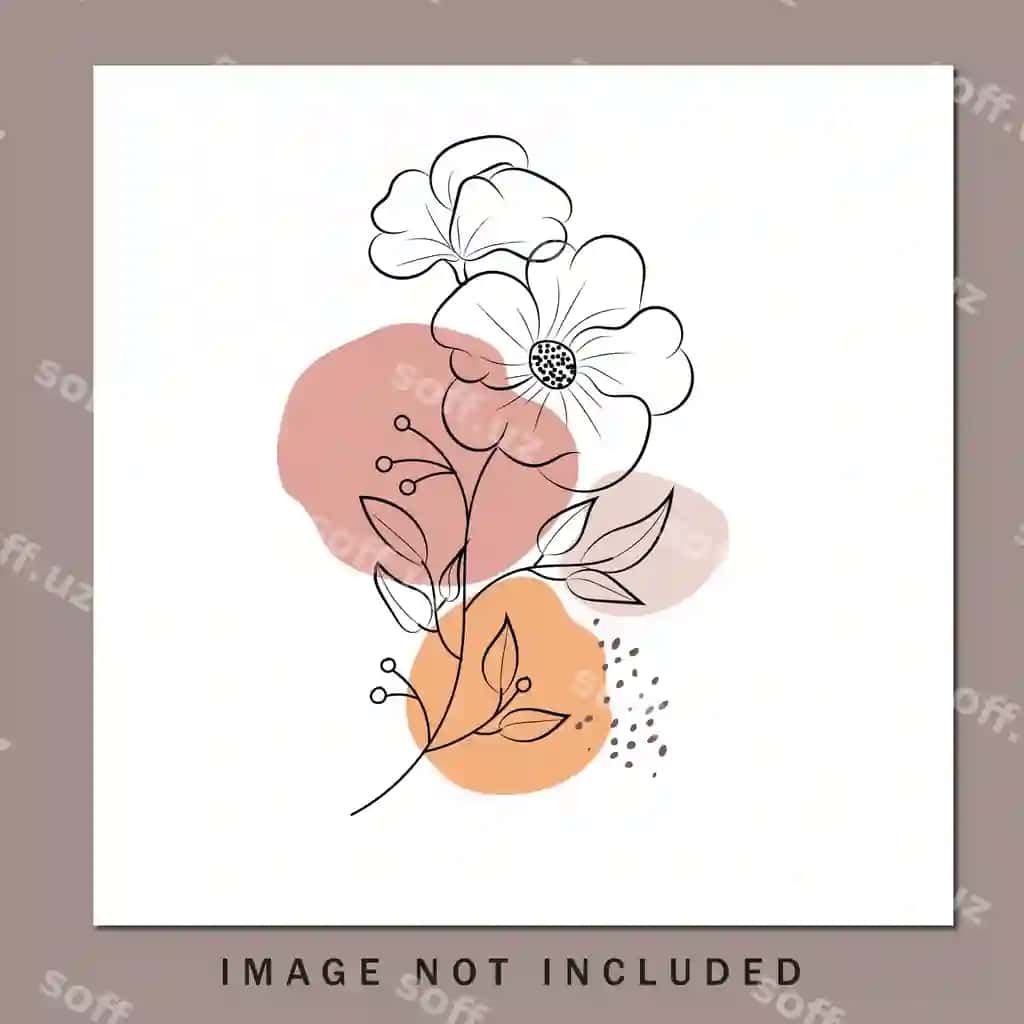 Gulli chiziq san'ati tuzilmasi devor dekoratsiyasi vektor chizmalar komplekti | Set prints floral line art composition wall decoration vecto
