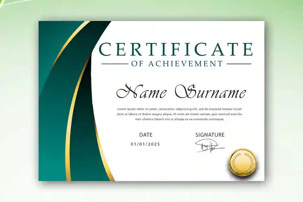 Gradient nafis sertifikat shabloni | Gradient elegant certificate template