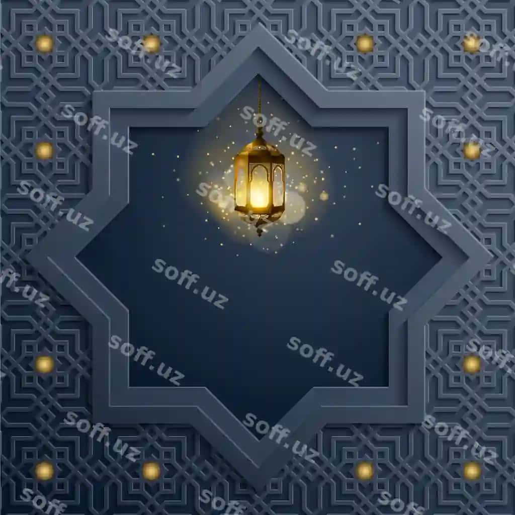Islomiy orqa fonda arabcha naqshli an'iy chiroq | Islamic background arabic pattern traditional lamp