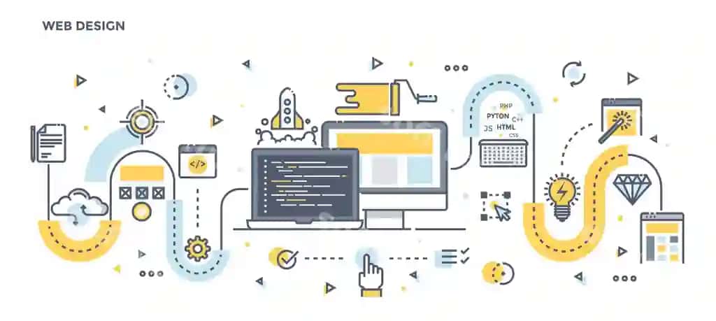 Zamonaviy tekis chiziq rangli illustratsiya kontseptsiya veb-dizayn | Modern flat line color illustration concept web design
