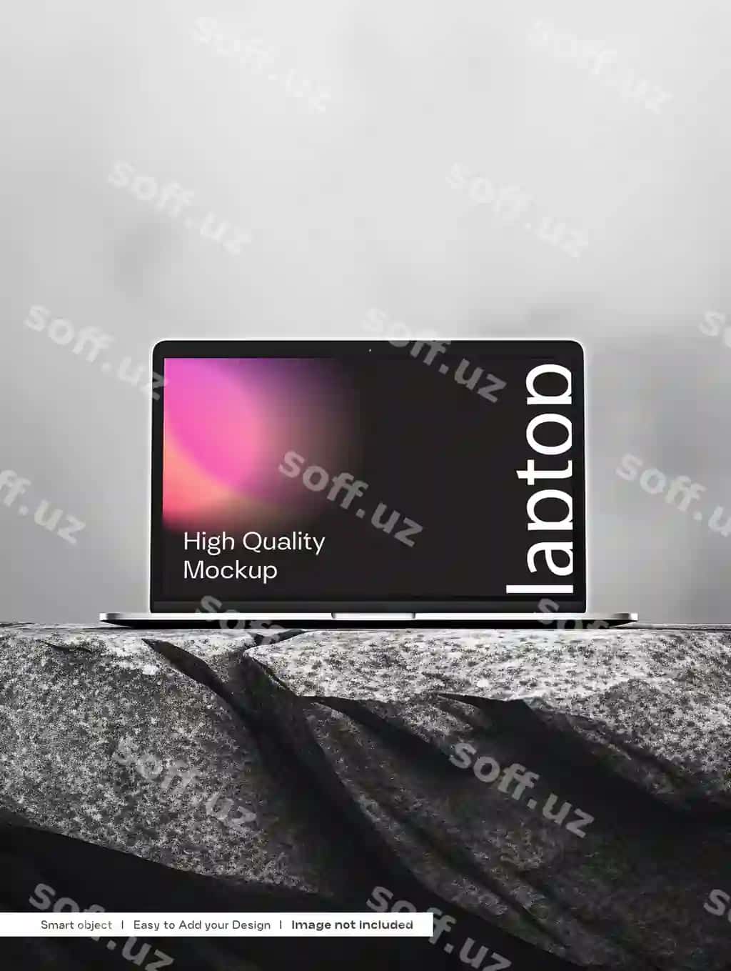 Oldinga yo'naltirilgan MacBook modeli | Front facing macbook mockup
