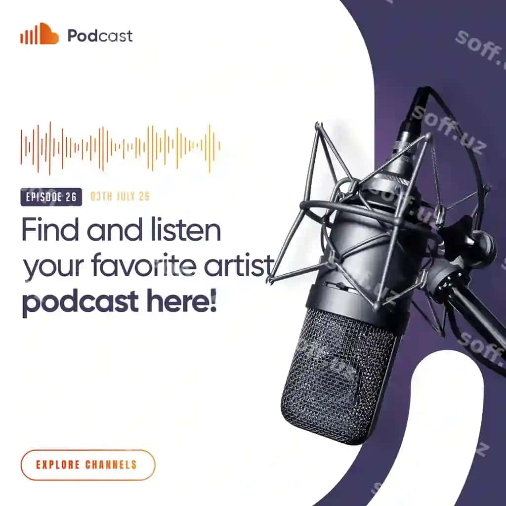 Podcast so'z beringi Instagram posti dizayni poster ijtimoiy media posti | Podcast talk show instagram post design poster social media post