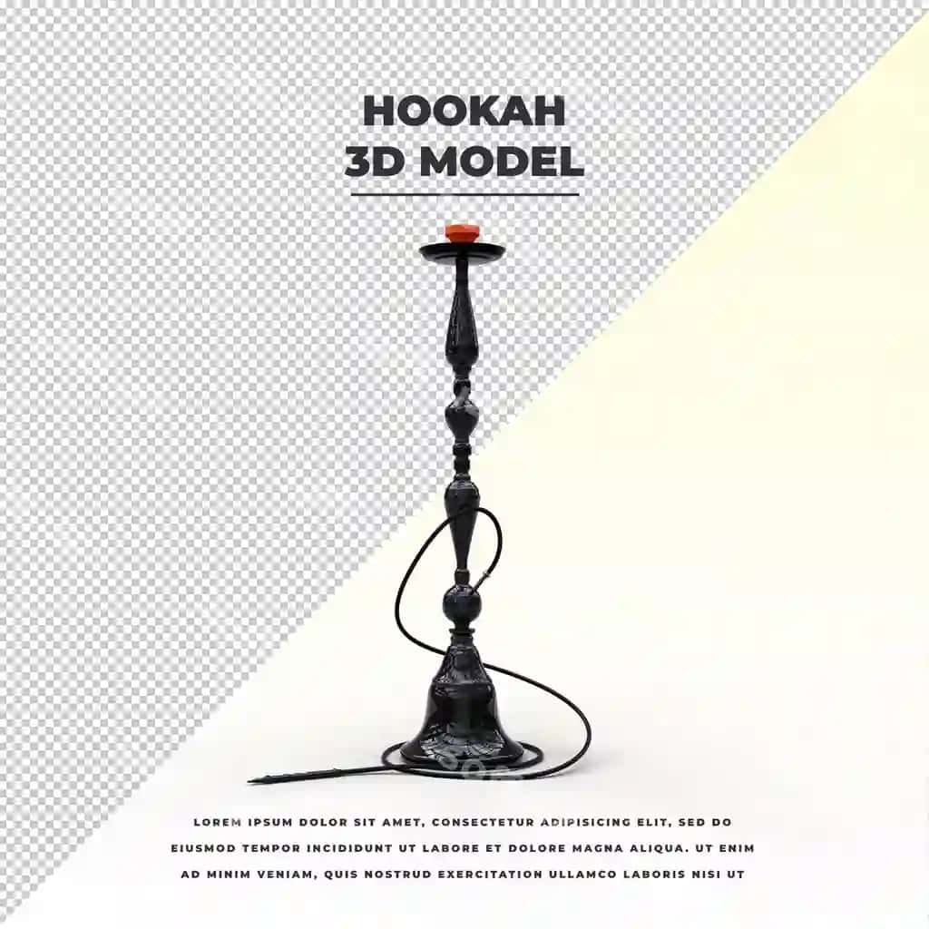 Shisha hookah suwli narg'ilkasi 3d izolyatsiya modeli | Shisha hookah wasserpfeife 3d isolated model