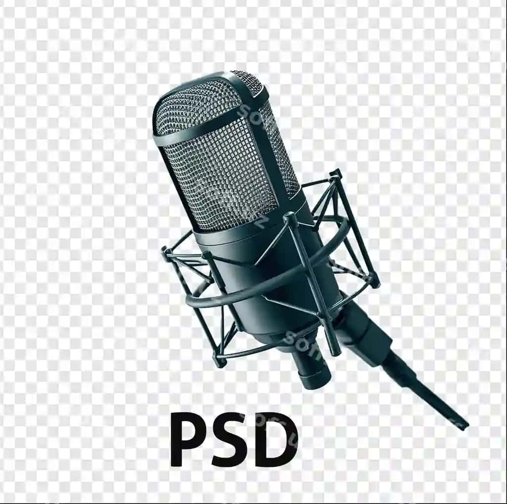 3d render podcast mikrofon stoykasi rasmi ajraltirilgan shaffof fonli | 3d rendering podcast microphone stand image isolated transparent
